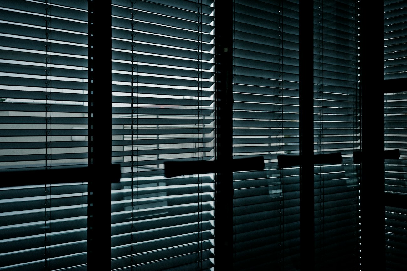 Window blinds in a commercial workspace